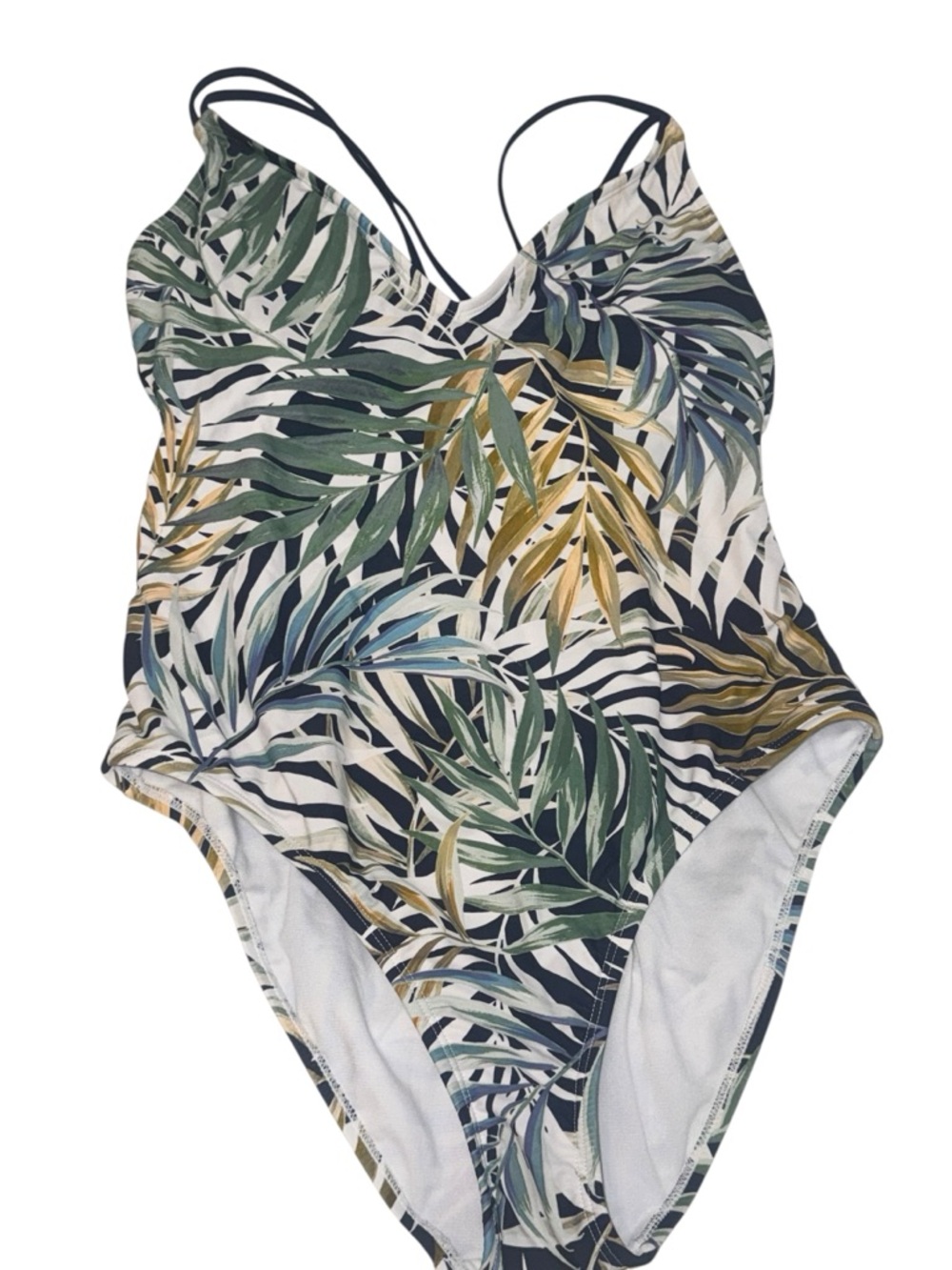 Hurley Tropical Leaf One-Piece Swimsuit - Green, Blue, Yellow